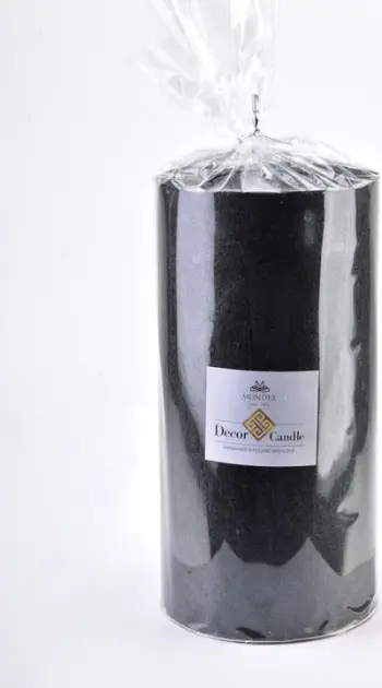 Qiri dekorativ Mondex Decor Candle Cylinder, 120x240 mm, cilindër, i zi