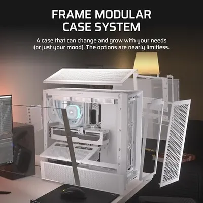 Kase PC CORSAIR FRAME 4000D RS ATX Mid Tower, 3 ventilatorë PWM, e bardhë - 4