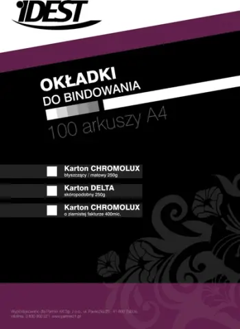 Kopertina për lidhje Idest CHROMOLUX A4, 250g, paketë 100 copë, të kuqe