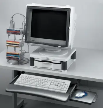 Mbajtës tastiere Fellowes 93804, nën tavolinë, me tabaka për maus, grafit