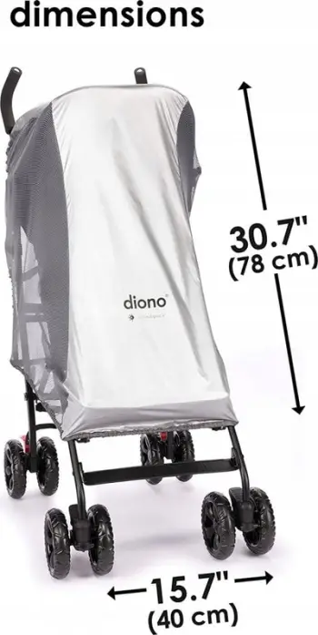 Tendë dielli për karrocë Diono Sunshade 2 në 1, filtër UV 50+, rrjetë kundër insekteve, e zezë