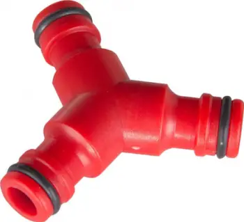 Lidhës T kopshti PROLINE 99216, për 3 zorrë, plastik, portokalli