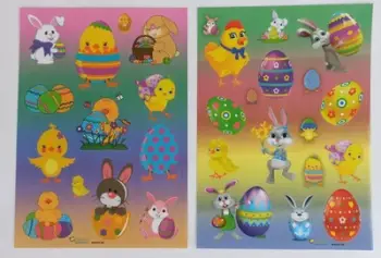 Stickers dekorues POLSYR Easter 2, 25 fletë, motive Pashkësh, shumëngjyrëshe