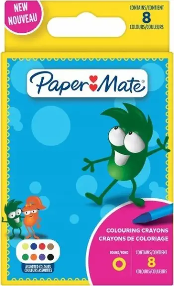 Kriola dylli Papermate Wax Crayons, 8 copë, shumëngjyrëshe