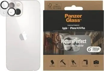Mbrojtës kamere PanzerGlass për iPhone 14 dhe 14 Plus, xham i fortë, transparents
