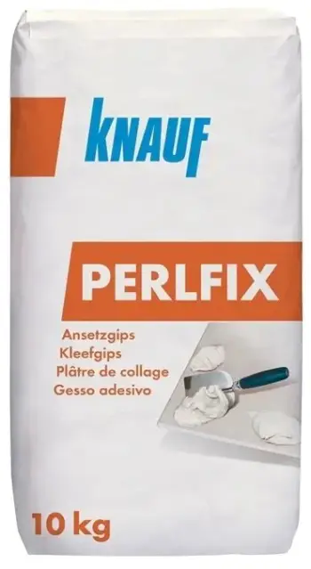 Llaç ngjitës Knauf Perlfix, 10kg, për pllaka gipsi, gri e çelur
