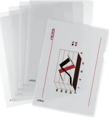 Dosje plastike Herlitz A4, transparante, set 100 copë