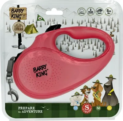 Leckë automatike për qen Barry King S, 5m, deri 15kg, rozë - 1