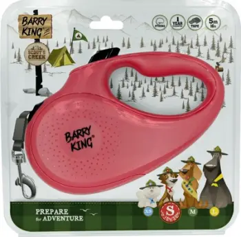 Leckë automatike për qen Barry King S, 5m, deri 15kg, rozë