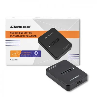 Doking stacion për SSD M.2, SATA PCIe NVMe NGFF, i zi - 6