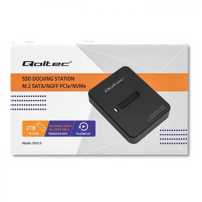 Doking stacion për SSD M.2, SATA PCIe NVMe NGFF, i zi - 9