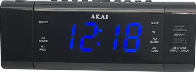 Radio alarm Akai ACR-3888, me projektor, e zezë - 2