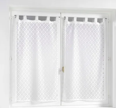 Perde dritare Odilia Tab Top, set 2 copë, 60 x 90 cm, e bardhë - 1