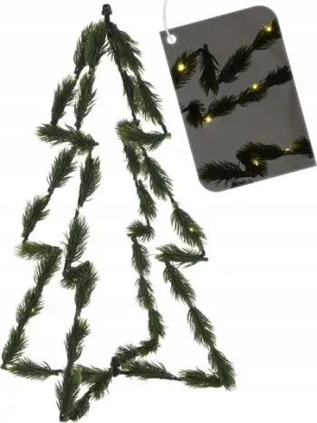 Pemë dekorative Krishtlindjesh Orion 3D, 40cm, 30 drita LED, e gjelbër