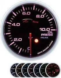 Matës presioni vaji DRacing DEPO SKPK, 52mm, 7 ngjyra, i zi - 1