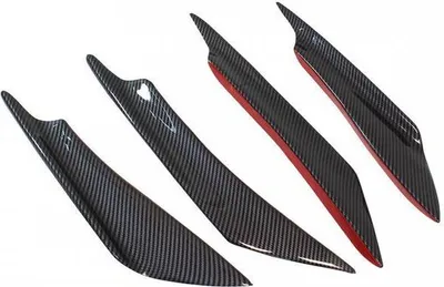 Zgjerime universale parakolpi MTuning, set 4 copë, ABS carbon look, të zeza - 1