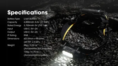 Bateri koke Nitecore Carbon Battery 6K, 6000mAh, USB C, e zezë - 4
