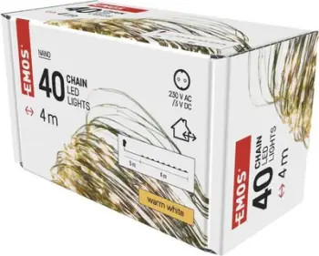 Drita dekorative LED EMOS Nano, 4 m, 40 LED, e bardhë e ngrohtë