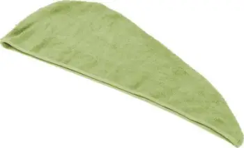 Turban peshqiri për flokë, material absorbues, elastic, jeshil pastel
