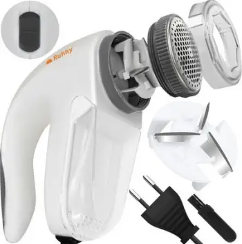 Heqës pejlash Ruhhy Fabric Shaver, me rrymë 230V, teh me 3 presa, i bardhë
