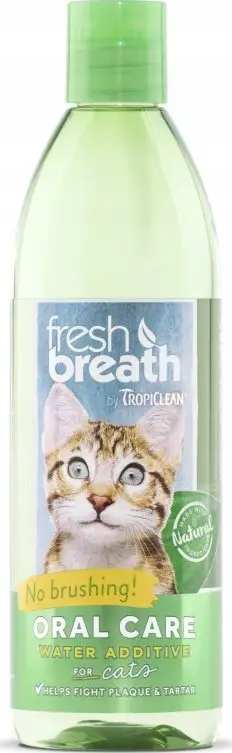 Shtesë uji orale për mace TropiClean Fresh Breath, 473ml, kujdes dentar i përditshëm, e gjelbër