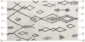 Tapet Beliani KEBIR, 80x150cm, pambuk, e bardhë