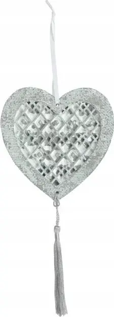 Ornament Krishtlindjesh MFP 8886130, zemër betoni, 5 x 12 cm, gri