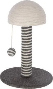 Gërvishëse për mace Funghi, 30cm, me top lojërash, gri e bardhë - 1