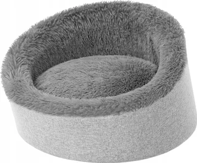 Shtrat për qen Hobbydog R2 Bed Stump, jastëk pelushi, antirrëshqitës, gri - 1