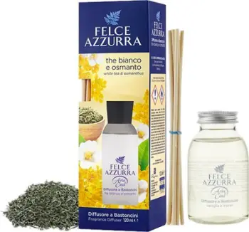 Difuzor aromatik Felce Azzurra Osmanthus, me shkopinj, 120ml