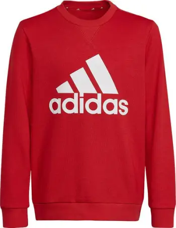 Bluzë sportive fëmijësh Adidas Performance, mëngë të gjata, logo e printuar, e kuqe