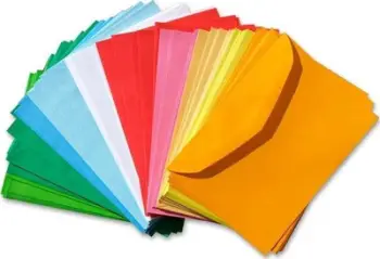 Zarfe me ngjyrë B6, set 100 copë, shumëngjyrëshe