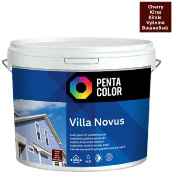 Bojë fasade Pentacolor Villa Novus, për mure të jashtme, ngjyra qershi