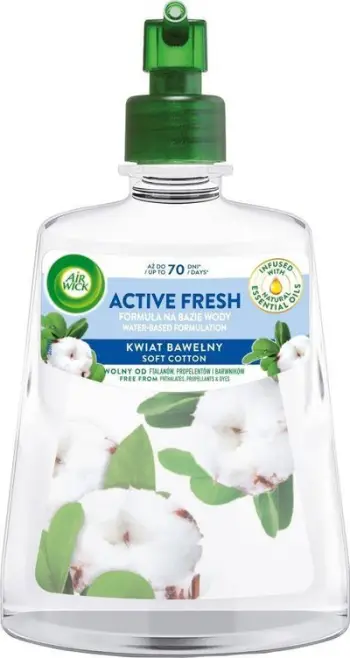 Rimbushje freskues ajri Air Wick Active Fresh Soft Cotton, automatike, 228ml