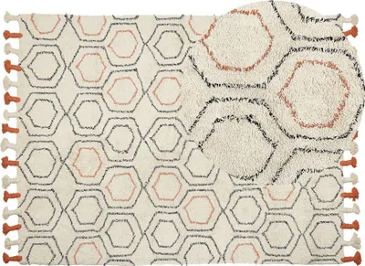 Tepih Beliani HAJIPUR, 160x230 cm, pambuk, krem - 1