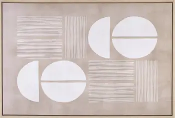 Pikturë murale Canvas Abstract Shapes, 93 x 63 cm, kornizë MDF, bezhë