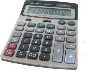 Calculator zyre Vector KAV CD-2372, ekran 12 shifra, funksion TVSH, gri