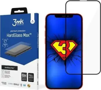 Xham mbrojtës 3MK HardGlass Max për iPhone 13 Pro Max 6.7" dhe 14 Plus 6.7", FullScreen, i zi
