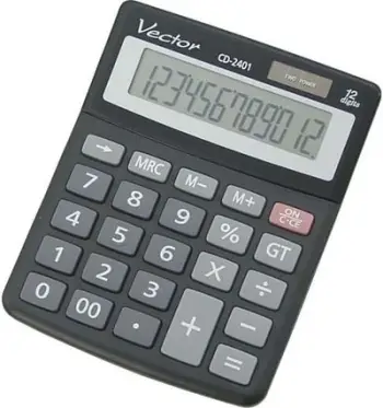 Kalkulator zyre Casio VECTOR KAV CD-2401, ekran i madh, i zi