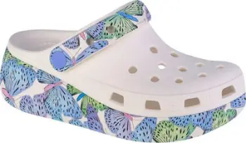 Sanda fëmijësh Crocs Cutie Crush Butterfly Kids Clog, platformë, Croslite, e bardhë me shumëngjyrëshe