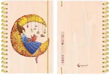 Fletore dekorative me spirale Moon, A6, 50 faqe me vija