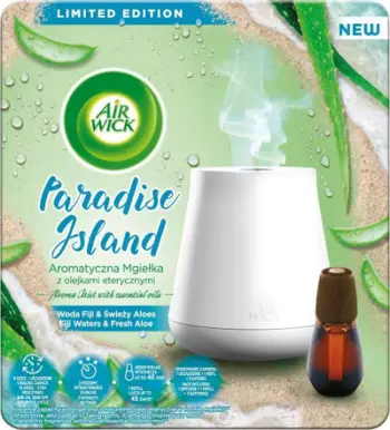 Set difuzer aromash Air Wick Paradise Island, Essential Oil Mist, Fiji Waters & Fresh Aloe