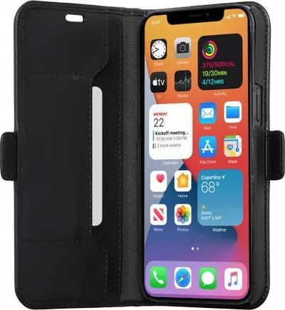 Mbrojtëse telefoni Dbramante1928 Copenhagen Slim, për iPhone 12 Mini 5.4", lëkurë natyrale, e zezë - 2