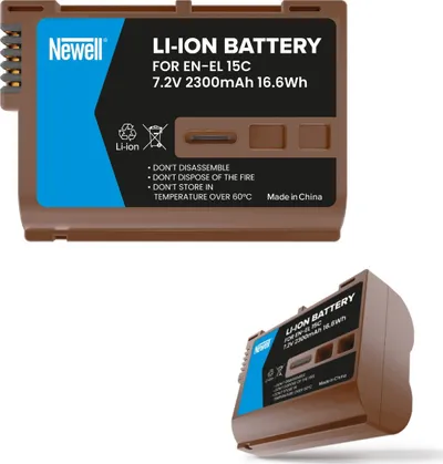 Bateri për aparat fotografik Newell EN-EL15C, 2300mAh, me USB-C, gri - 1