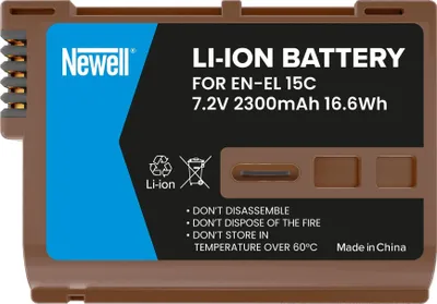 Bateri për aparat fotografik Newell EN-EL15C, 2300mAh, me USB-C, gri - 3