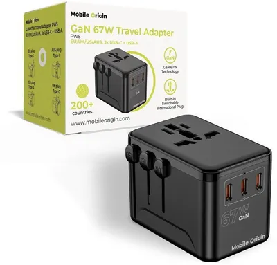 Karikues udhëtimi Mobile Origin PW5, GaN 67W, 3x USB C dhe USB A, i bardhë - 1