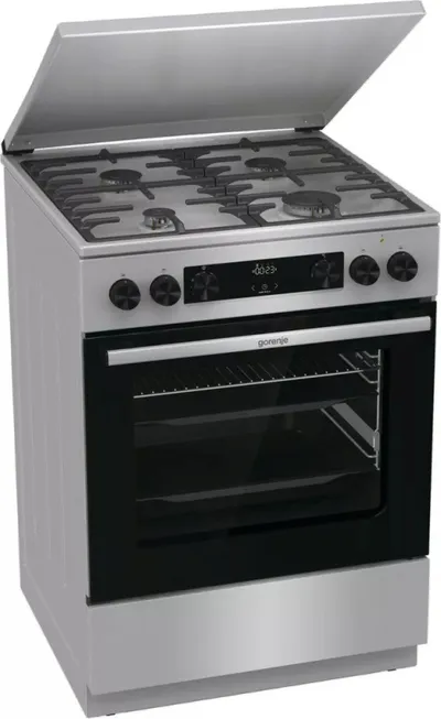Shporet me gaz dhe furrë elektrike Gorenje G600 GKS6C71XF, 4 vatra, 71L, inox - 2