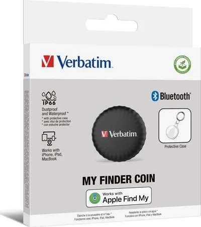 Gjurmues Bluetooth Verbatim My Finder Coin Tracker, Apple Find My, bateri CR2032, i bardhë - 2
