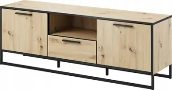 Komodë TV Vivaldi Meble BROOK 2D1S, 150cm, lisi artisan, e zezë