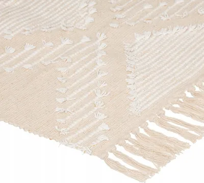 Tapet Atmosphera Cotton Rug, 60x90 cm, boho, bezhë me pupla - 2